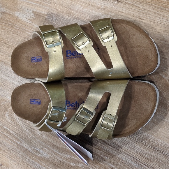 🟡 New In Box Women's Betula Leo leather  Gold Sandals size 41 - Picture 3 of 13